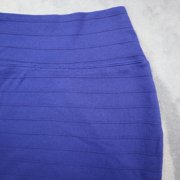 Basic House Skirt Womens M Blue Straight Pencil Knit Solid Elastic Waist Pull On - Picture 11 of 14